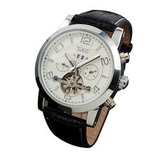 Jaragar 6 Hands Whtie Mechanical Wrist