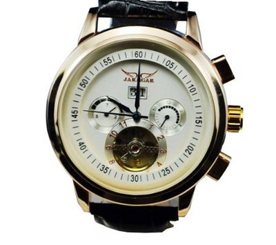 Jaragar Tourbillon Chrongraph Stainless Steel Hand wind Mechanical