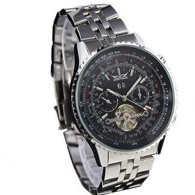 Jaragar Tourbillon Chrongraph Stainless Steel Hand wind Mechanical