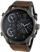 JBW J6248L-K "G4" Multi-Time Zone Vintage Brown Leather