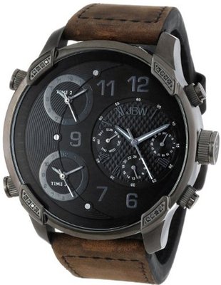 JBW J6248L-K "G4" Multi-Time Zone Vintage Brown Leather