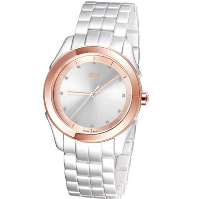 JBW J6261E Giana Pearlized Stainless Steel 18K Rose Gold-Plated Bezel Diamond