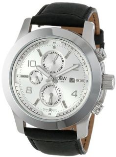 JBW J6286A Multi-Function 20 Diamonds Stitched Leather Band