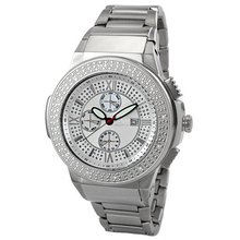 JBW JB-6101-B "Saxon" Silver Stainless Steel Sunray Diamond