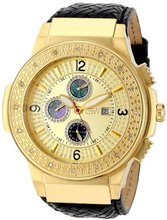 JBW JB-6101L-D "Saxon" Gold Braided Leather Diamond