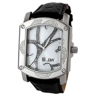 JBW JB-6102-B "Iconix" Combo Light Stainless Steel Designer Dial Leather Diamond