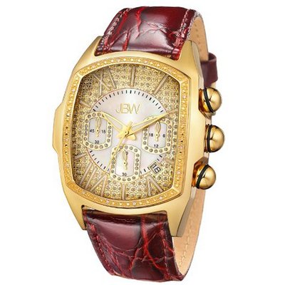 JBW JB-6113-J "Caesar" Gold-Tone Leather Diamond