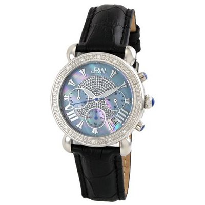 JBW JB-6210L-C "Victory" Blue Stainless Steel Leather Diamond