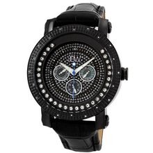 JBW JB-6211L-E "Hendrix" Black Ion Multi-Function Leather Diamond