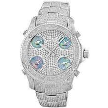JBW JB-6213-C "Jet Setter" Silver Stainless Steel Five Time Zone Diamond