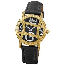 JBW JB-6214L-A "Olympia" Combo Black Designer Dial Leather Diamond
