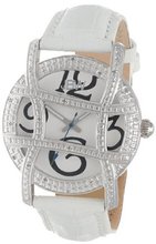 JBW JB-6214L-E "Olympia" Stainless Steel Designer Dial Leather Diamond