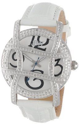 JBW JB-6214L-E "Olympia" Stainless Steel Designer Dial Leather Diamond