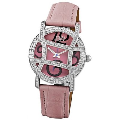 JBW JB-6214L-F "Olympia" Stainless Steel Designer Dial Pink Leather Diamond
