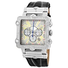 JBW JB-6215-238-B "Phantom" Silver Diamond And Stainless Steel Bezel Leather Band