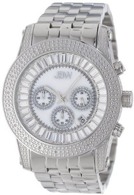 JBW JB-6219-A "Krypton" Sliver Stainless Steel Chronograph Diamond