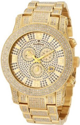 JBW JB-6235-A "Lynx" Six Carat Diamond Mother-Of-Pearl 18K Gold Plated Stainless Steel