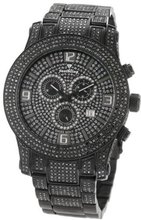 JBW JB-6235-E "Lynx" Six Carat Black Diamonds Mother-Of-Pearl Black Ion Plated Stainless Steel
