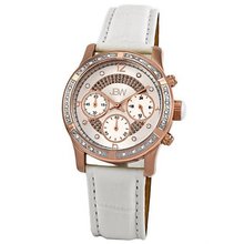 JBW JB-6237-K "Venus" Rose Gold White Designer Leather Diamond