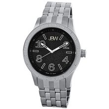 JBW JB-6238-F "Pantheon" Diamond Stainless Steel Bezel Black Dial