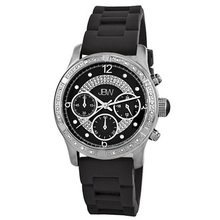 JBW JB-6243-A "Venus" Sport Silver Black Designer Silicone Diamond