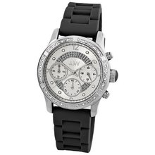 JBW JB-6243-B "Venus" Sport Silver Black Combo Designer Silicone Diamond