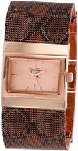 Jessica Simpson JS001C Square Case Analog Mesh Snake Print Band