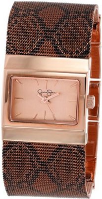 Jessica Simpson JS001C Square Case Analog Mesh Snake Print Band