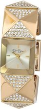 Jessica Simpson JS006A Square Case Analog Stretch Bracelet and Pyramid Studs