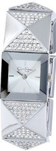 Jessica Simpson JS006B Square Case Analog Stretch Bracelet and Pyramid Studs