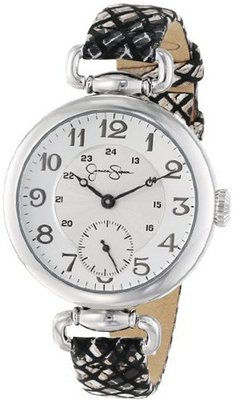 Jessica Simpson JS014B Round Case Analog Leather Strap and Multi-Layer Dial