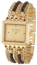 Jessica Simpson JS023B Rectangle Case Analog Multi-Chain and Braided Band