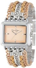 Jessica Simpson JS023E Rectangle Case Analog Multi-Chain and Braided Band