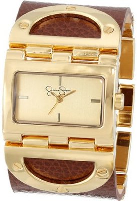 Jessica Simpson JS026C Rectangle Case Analog Leather Cuff