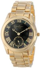 Jessica Simpson JS032D Round Case Analog Bracelet Extra Leather Studded Band Set