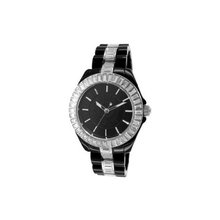 Jet Set St- Tropez Ladies (Black Dial; Black Band; Crystals Bezel; Silver