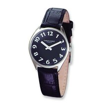 Ladies Charles Hubert Leather Band Black Dial Super Slim