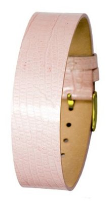 Moog Gld-pltd Lt Pink Lizard Texture Patent Finish Calf Lthr Band