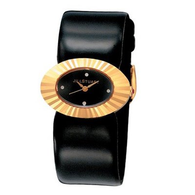 Jill Stuart SILDD001 Facet Oval Collection Leather Strap