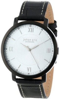 Johan Eric JE1700-13-001 Koge Round Stainless Steel Black Genuine Leather