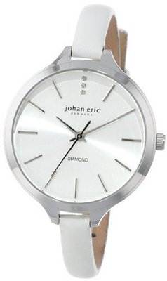 Johan Eric JE2100-04-001 Herlev White Leather Diamond Accents Slim