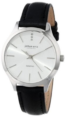 Johan Eric JE2200-04-001.7 Herlev Black Leather with Diamond Accents