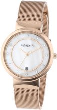 Johan Eric JE6000-09-009B Arhus Rose Gold-Tone IP Swarovski Crystal Date Mesh Bracelet