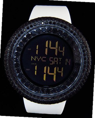 JOJINO 25.00ct Lab Made Diamond by Joe Rodeo All Blacked Out Case Digital White Matte Band