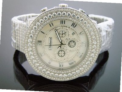 Jojino By Joe Rodeo 55 Mm Bezel & Full Case White Cz Ice Out Band Mj-8036