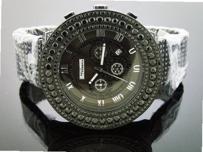 uJoJino Jojino By Joe Rodeo 55 Mm Bezel & Full Case Black Cz Ice Out Band Mj-8037 