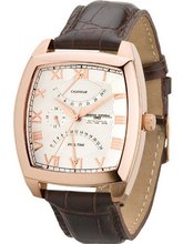 Jorg Gray 1320 Retrograde Calendar - Dual Time - Rose Gold - Brown Leather Strap