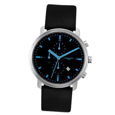 Jorg Gray 1460 Chronograph - Stainless Steel - Blue Indexes - Leather Strap