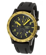 Jorg Gray 1900 Series Chronograph - Yellow Accents - Black Case & Strap