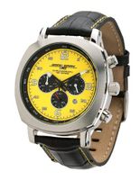 Jorg Gray 3500 Chronograph - Yellow Layered Dial with Black Leather - Date